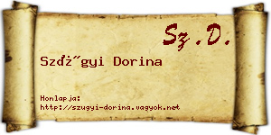 Szügyi Dorina névjegykártya